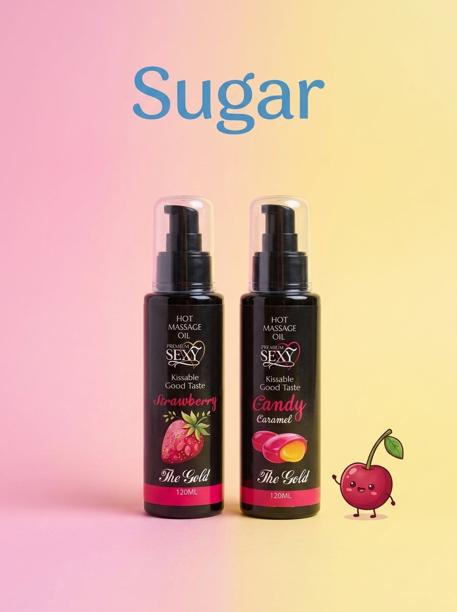 زيت مساج قابل للتذوق بى بى ذا جولد — Sugar